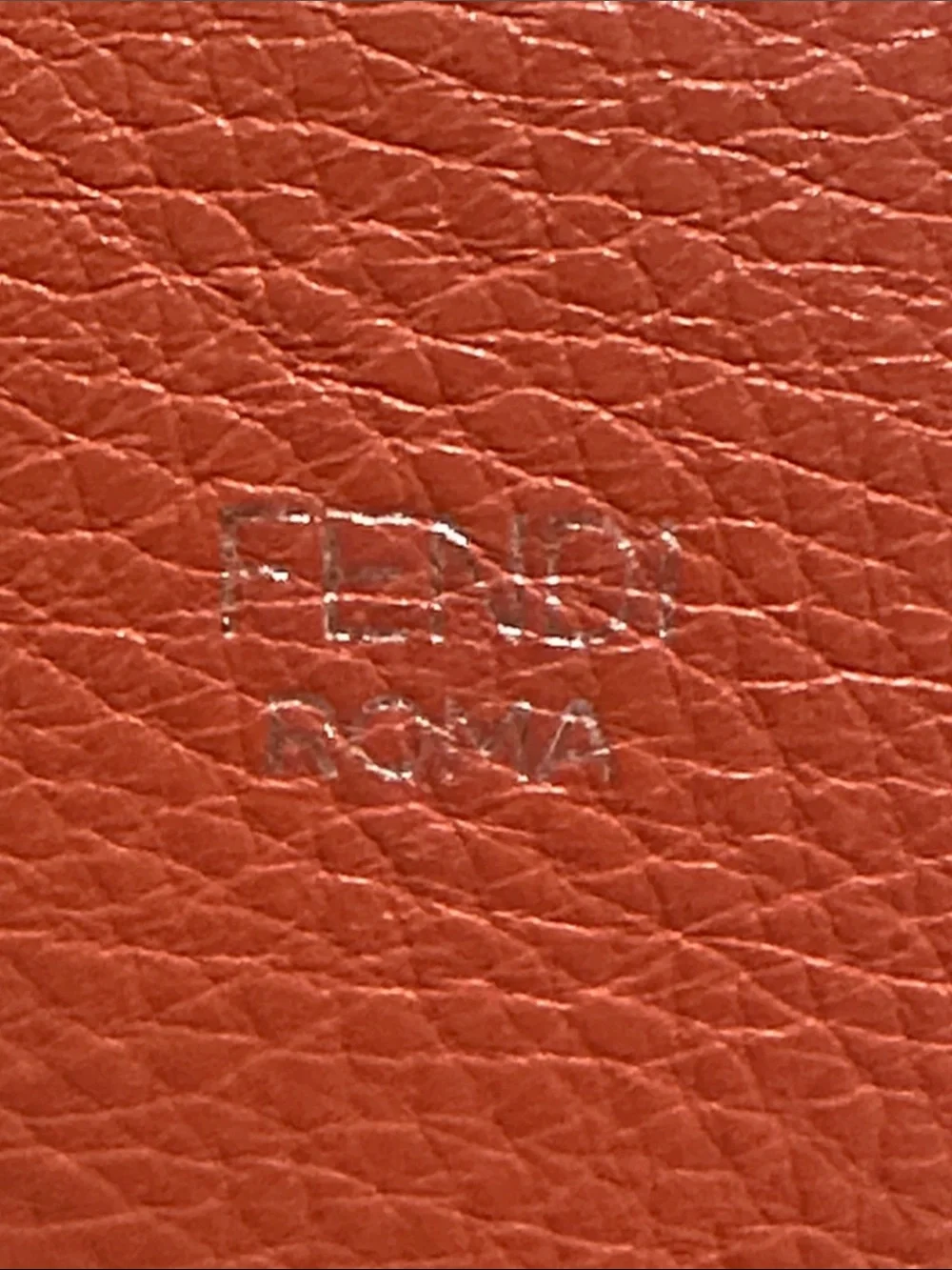 Fendi Orange Leather Mini Backpack with Contrast Beige Trim